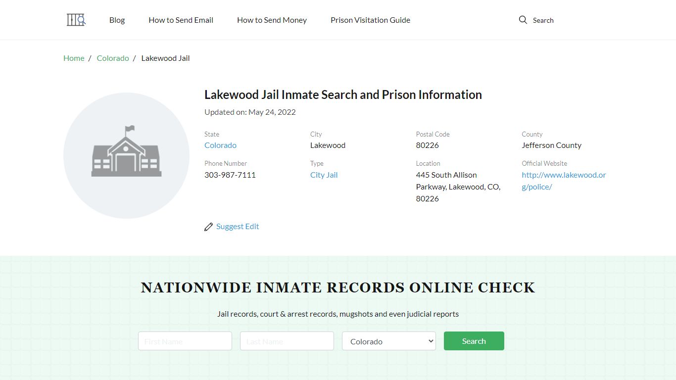 Lakewood Jail Inmate Search, Visitation, Phone no ...